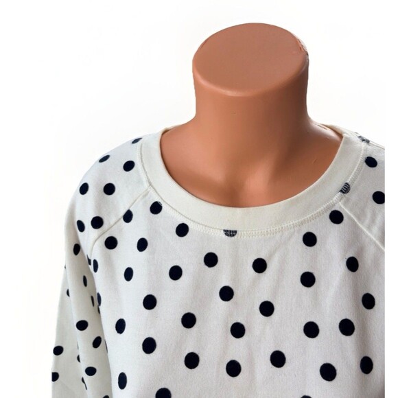 Boden Polka Dot Sweatshirt Size M Ivory Sweater - Picture 3 of 6